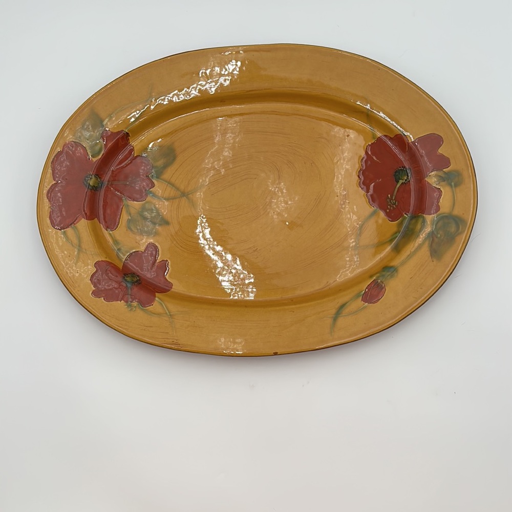 Fleur Rouge by AMBIANCE Large Oval Serving Platter